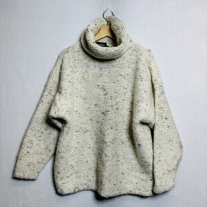 Gleneden England Turtleneck Sweater L Wool Blend Chunky Cable Knit Fisherman VTG